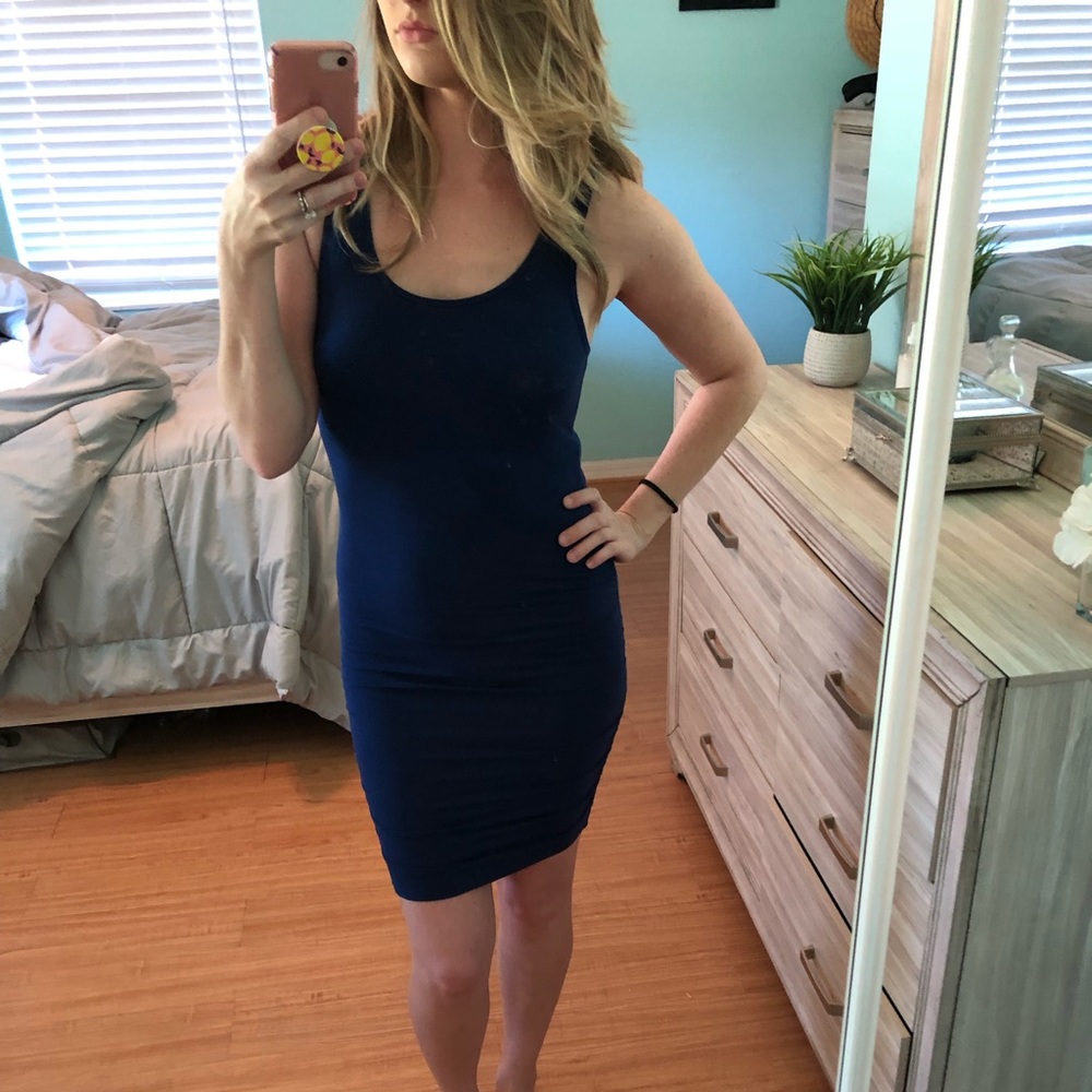 VS Navy Blue ruched tank dress XS